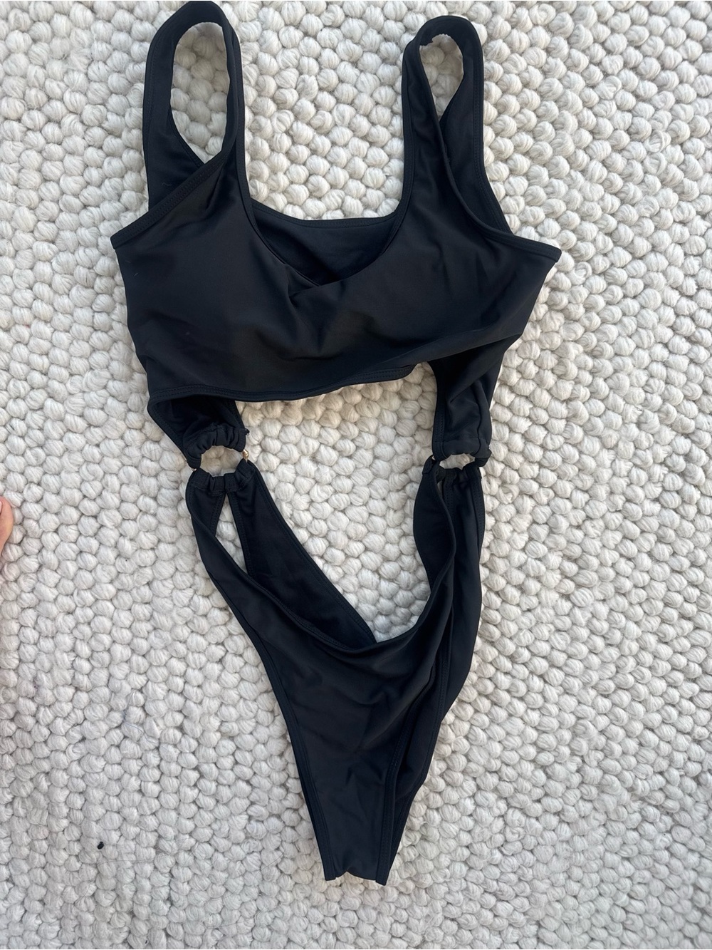 SHEIN Black One-Piece Cutout Swimsuit